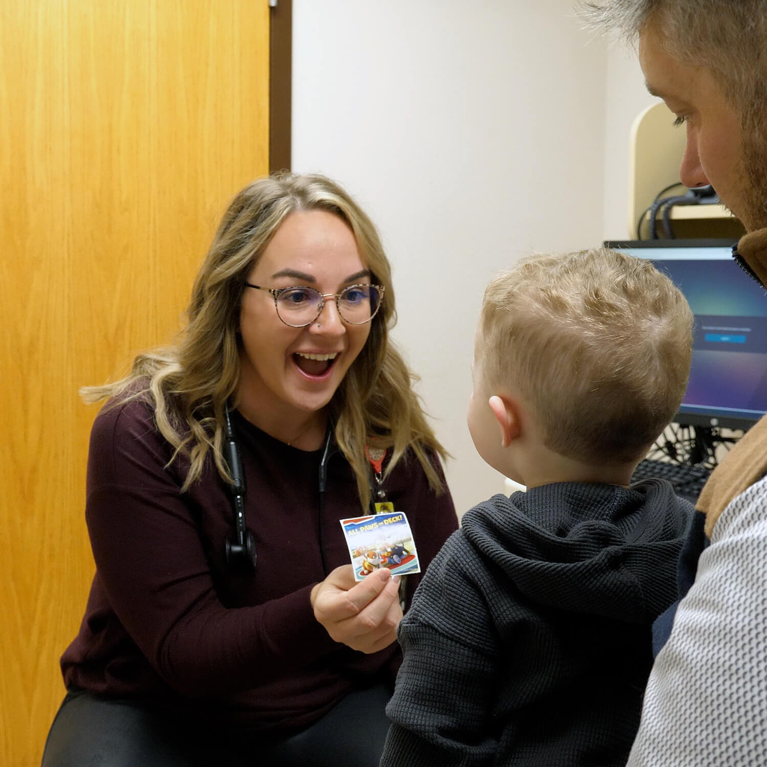 Alyssa Jackson, provider at the Astera Health Sebeka Clinic works with a pediatric patient.